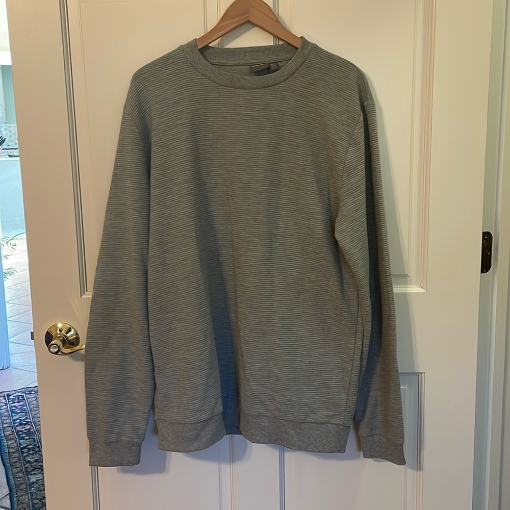 ASOS XL TALL Heather Gray Ribbed Sweatshirt NWOT
